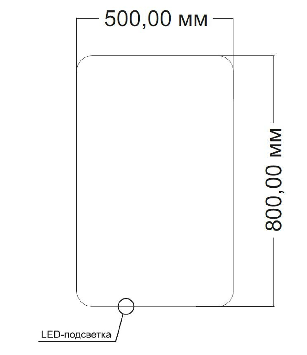 Зеркало Vincea LED VLM-3BE5008 500х800 c сенсорным выключателем и диммером