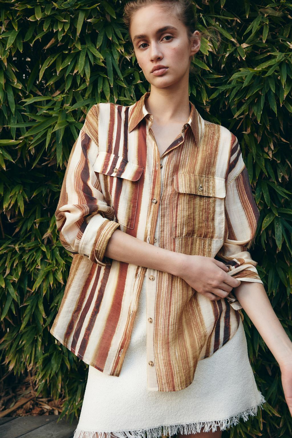 Рубашка в стиле oversize в полоску