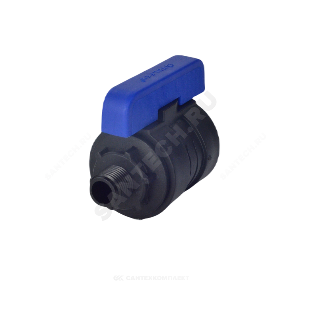 Кран шаровой компрессионный ПЭ Ду 26 1"x3/4" НР/НР Ру16 VALFEX 1210226100034