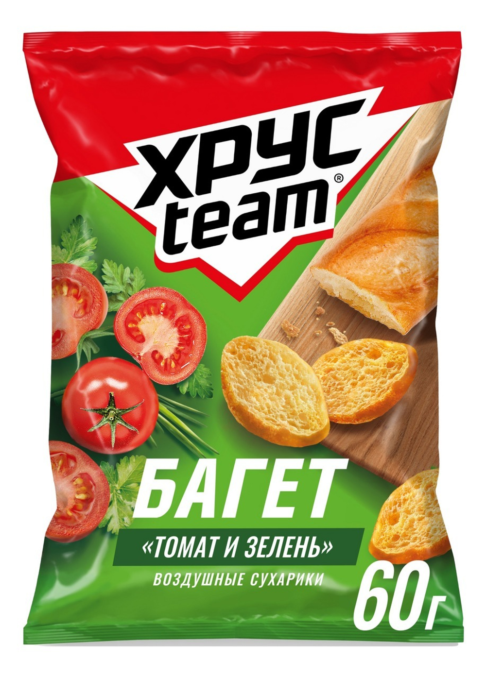 Хрустим Багет "Томат и Зелень" 60гр