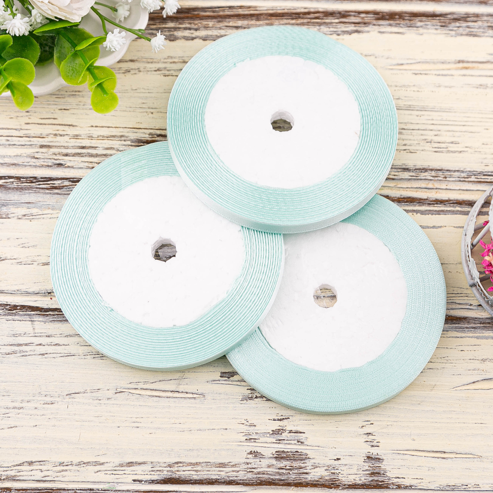 Лента атласная 6 мм(23 метра, цвет №11   нежно-голубой)