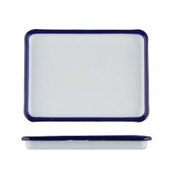 Блюдо прямоугольное 17*12,6*1,8 см 250 мл (поднос) Blue Rim эмалированая сталь SUNNEX [1]