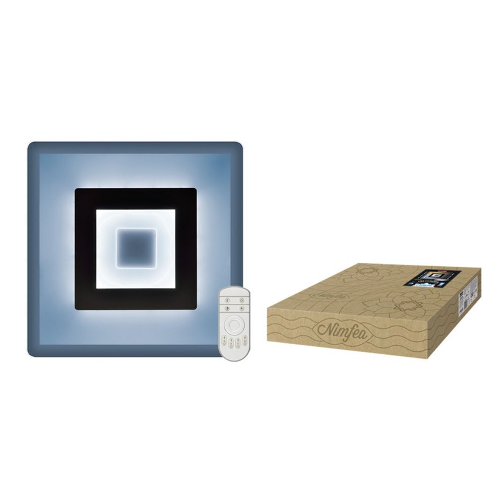 DLC-N501 38W GLASS/CLEAR Светильник светодиодный потолочный ТМ Fametto, серия Nimfea. 38 Вт. Диммируемый. Пульт ДУ(в/к). 3000К/4000К/6500К. Матери