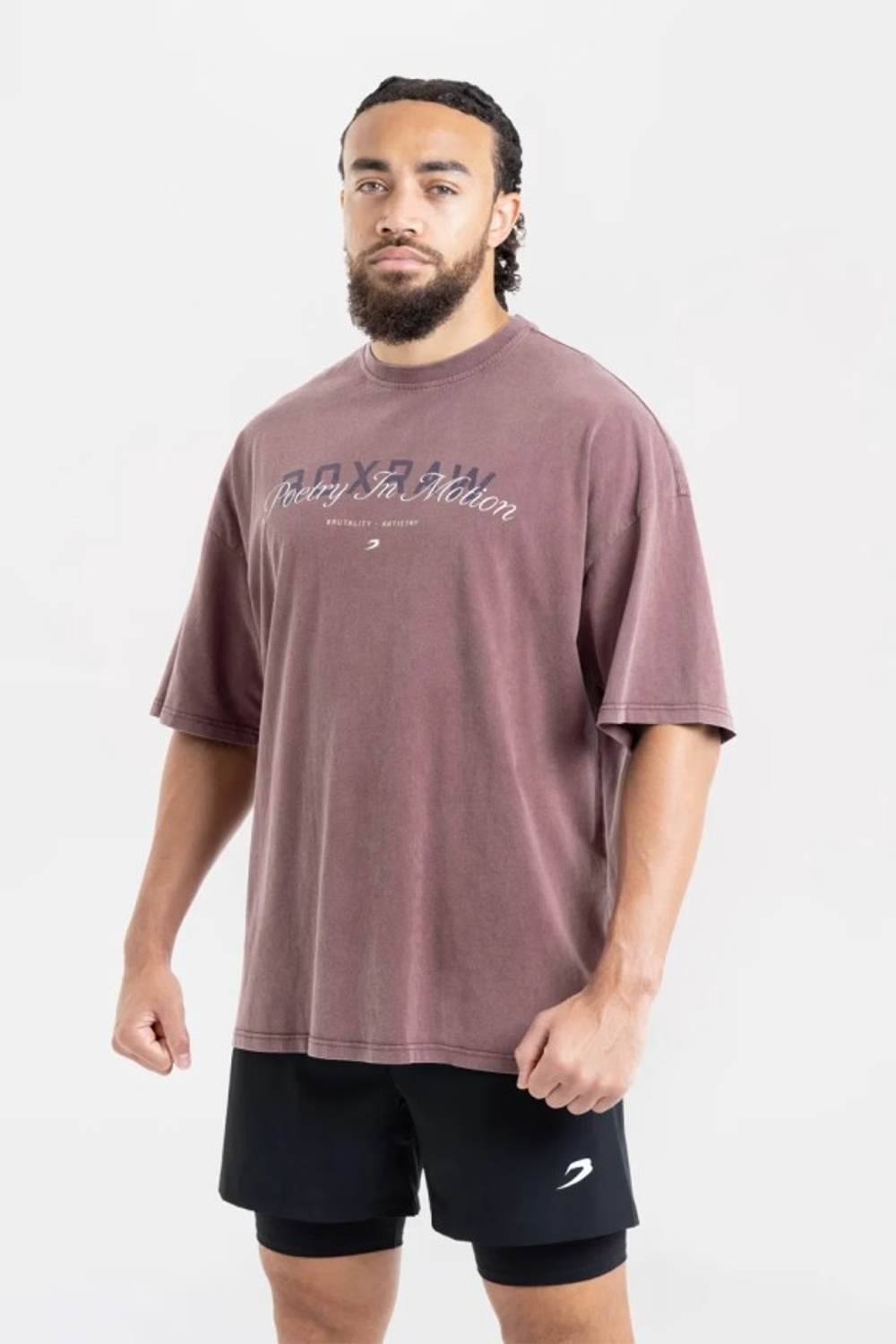 Футболка BOXRAW Poetry In Motion Oversized бордовая