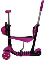 Самокат трехколесный детский, с ручкой, разборный, 3 в 1 с сиденьем, корзинкой и родительской ручкой
