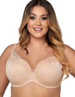 Бюстгальтер на косточках с шитыми жаккардовыми чашками (Размер: 85C) (Цвет: бежевый)