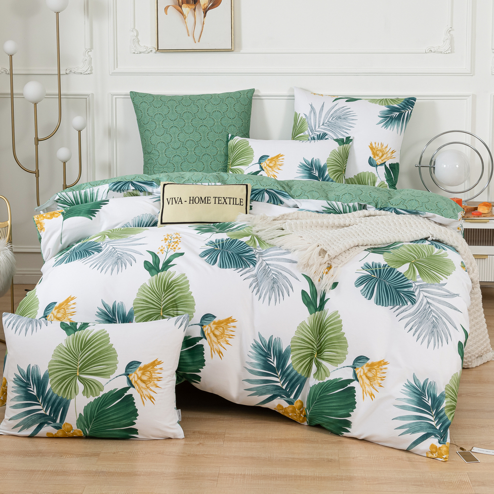 Комплект постельного белья Делюкс Сатин 100% хлопок на резинке LR449