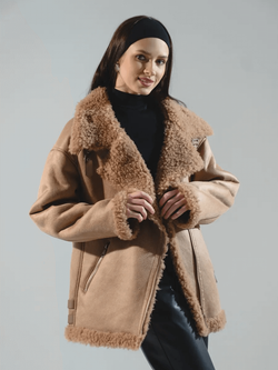 Дубленка, коричневая, Северина
