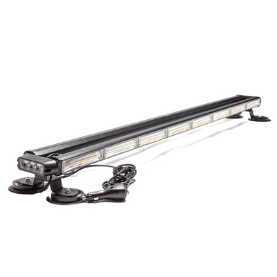 Маяк-стробоскоп 12/24 В, 102 Вт, желтый, 4-стор. (8+8+2 блока COB), 28 реж., крепление на магните, прикуриватель (провод 3м), 1160*120*78 мм