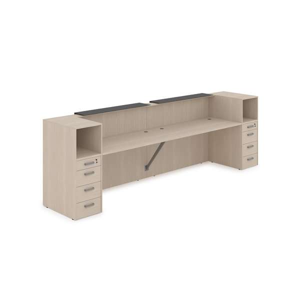 1КРТ-КЛ.005 Комплект Ресепшн с фартуком HPL (3632*751*1149) (без подсветки)