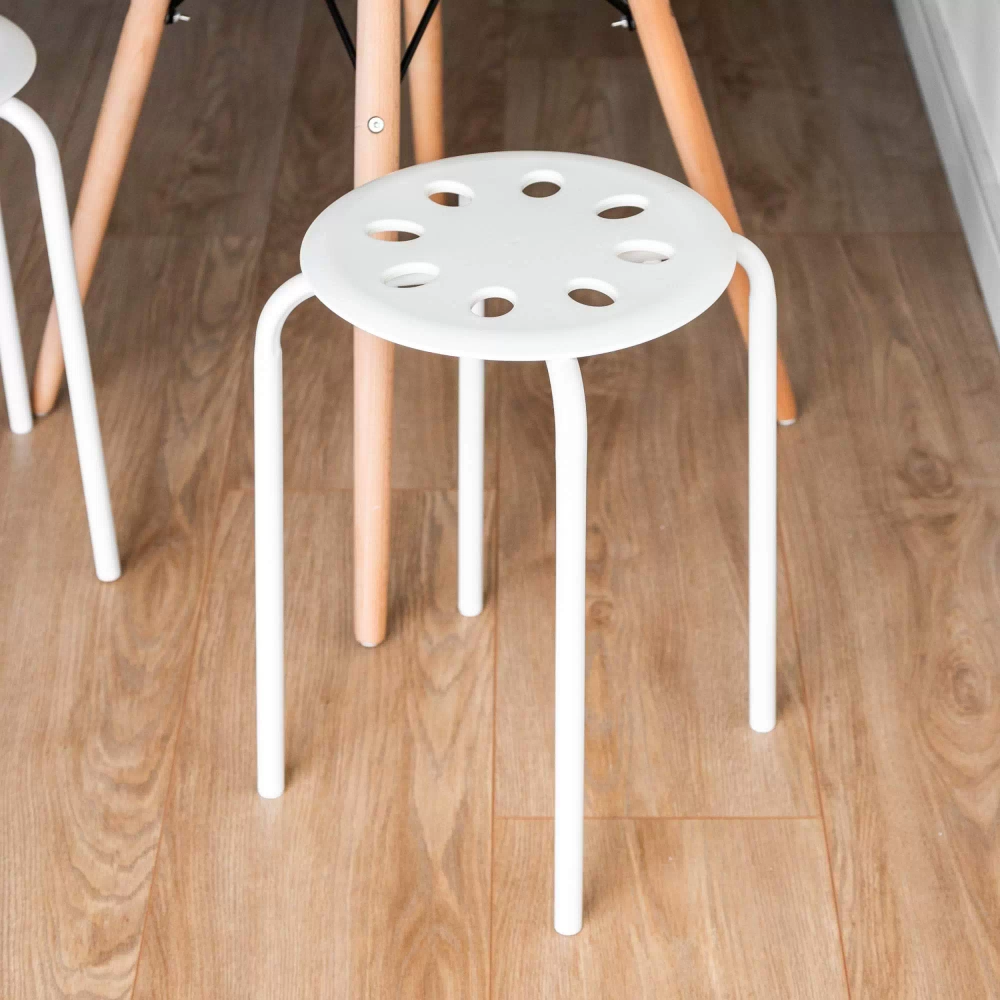 Табурет Axel белый, 30х45 см, полипропилен/металл