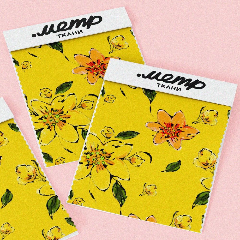 Ткань дюспо жёлтые оранжевые цветы