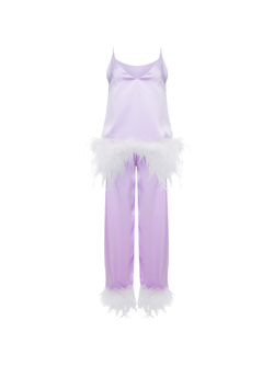 GIULIA N Топ с перьями - лавандовый