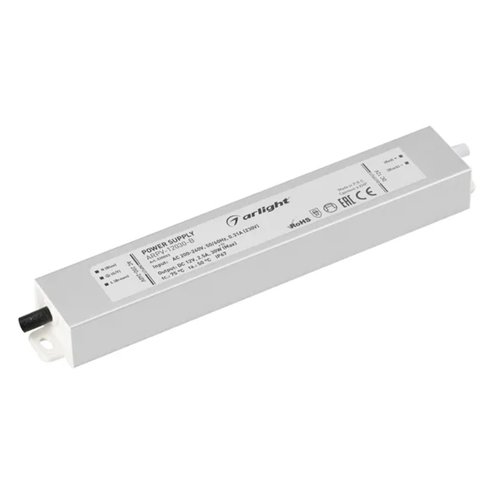 Блок питания ARPV-12030-B (12V, 2.5A, 30W) (Arlight, IP67 Металл, 3 года) 020003