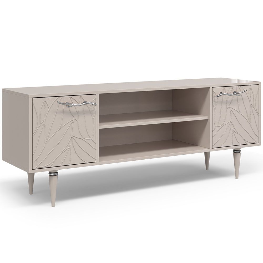 Тумба под ТВ Арт Колор leaves 155см Классик Сильвер Серый агат