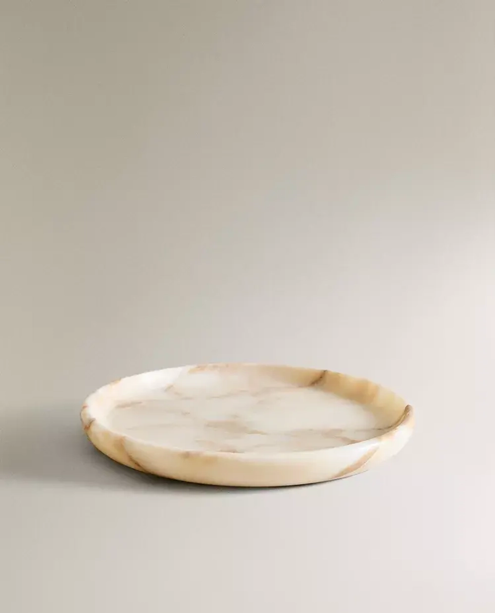 ZARA HOME ПОДНОС ДЛЯ ВАННОЙ КОМНАТЫ ИЗ МРАМОРА, ЭКРЮ