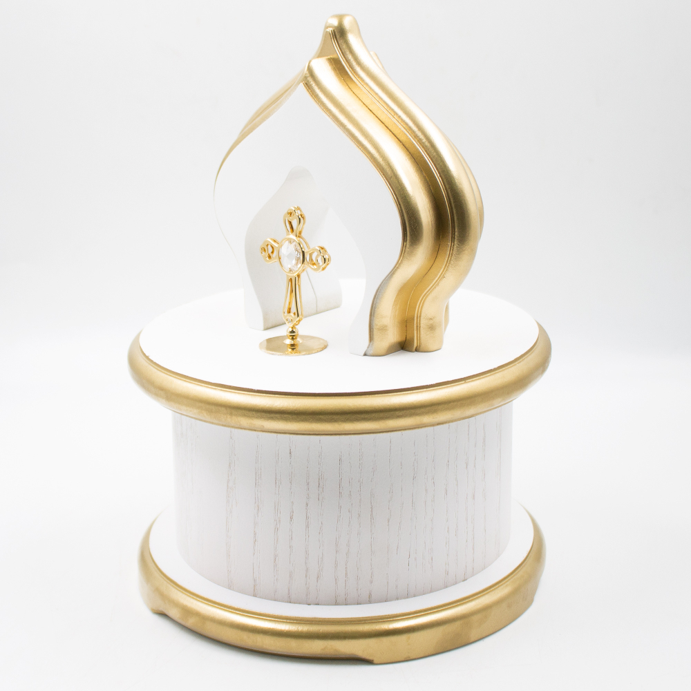 Урна для праха "Купола с крестом" эмаль, шпон