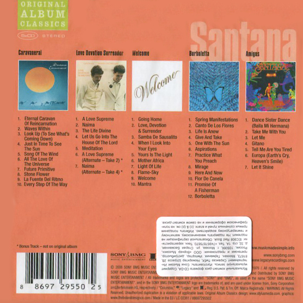 Santana / Original Album Classics, Vol.1 (5CD)