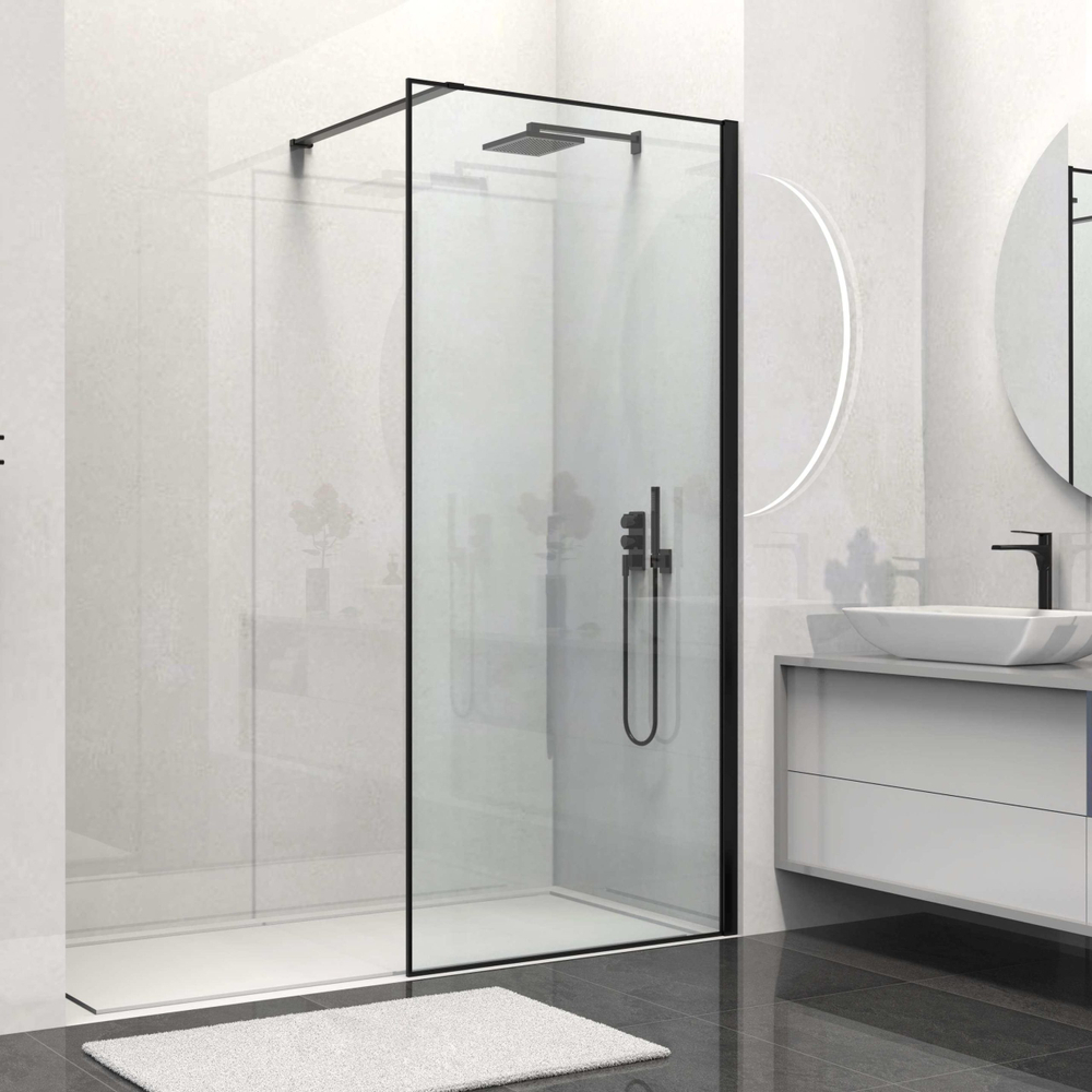 Душевая перегородка Walk-In VSW-1HS900CLB, 900*2000, черный матовый, стекло прозрачное