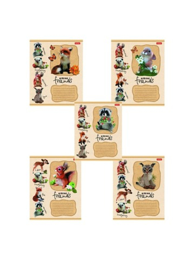 Тетрадь 12 л. линейка Хатбер Пушистые зверушки