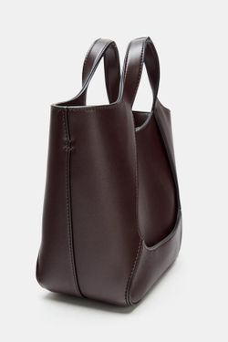 ZARA КОМБИНИРОВАННАЯ СУМКА, БОРДОВО-КРАСНЫЙ