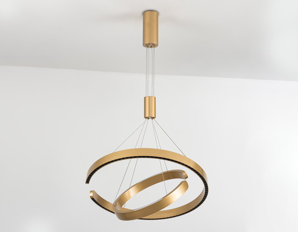 Светильник подвесной светодиодный FL5885/2 GD золото 45W 3000K/4200K/6400K D600/400*1200 (без ПДУ)