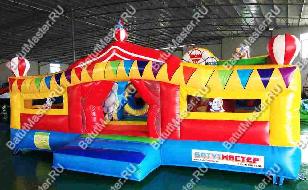 Детский надувной батут "Весёлые циркачи" 6*6*2,8 м