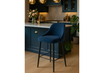 Барный стул Woodville Джама темно-синий, черный матовый, ножки черные