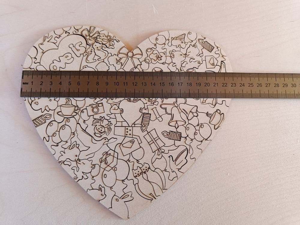 Пазлы Сердце, деревянные, 23*20см, ручная работа