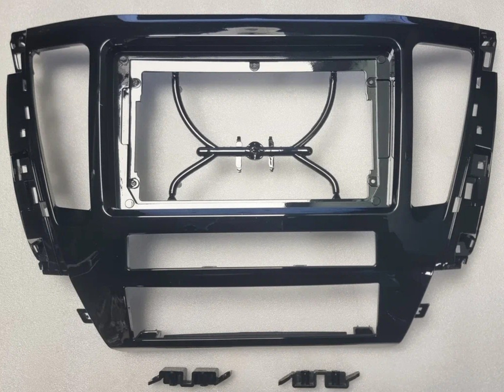 Магнитола для Mitsubishi Pajero Sport 3 2020-2024, Montero Sport (прямоугольный климат, рамка 9) - Carmedia EW-9638-2 QLed+2K, Android 13, UIS7870 (DUDU7), CarPlay, SIM-слот