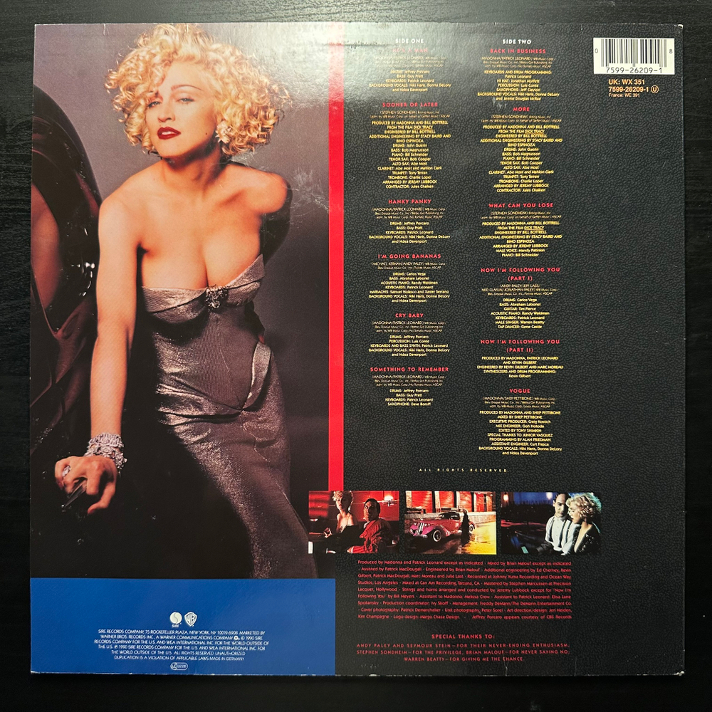 Madonna - I'm Breathless (Music From And Inspired By The Film Dick Tracy) Германия 1990г.