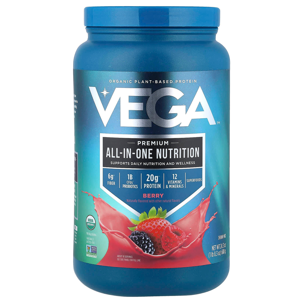 Vega, One, универсальный коктейль, с ягодным вкусом, 688 г (24,3 унции)
