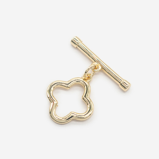 Замок тогл "Клевер", 14мм, позолота