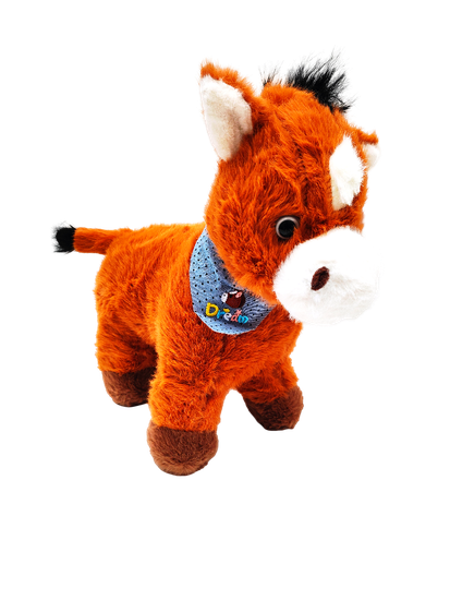 Мягкая игрушка Ослик рыжий 35х30см
