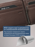 700 R - Зажим для купюр с монетником на кнопке и RFID защитой