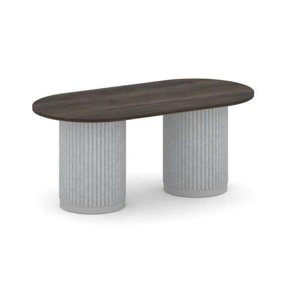 Felto Стол переговорный овальный PR.C.SPRG-006.D Дуб Мали/Металл Серый/Зимний Лес 1800*900*750