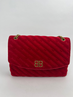 Сумка Balenciaga chain velvet crossbody bag