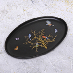 Блюдо керамическое «Райский сад» 29*19см, черное