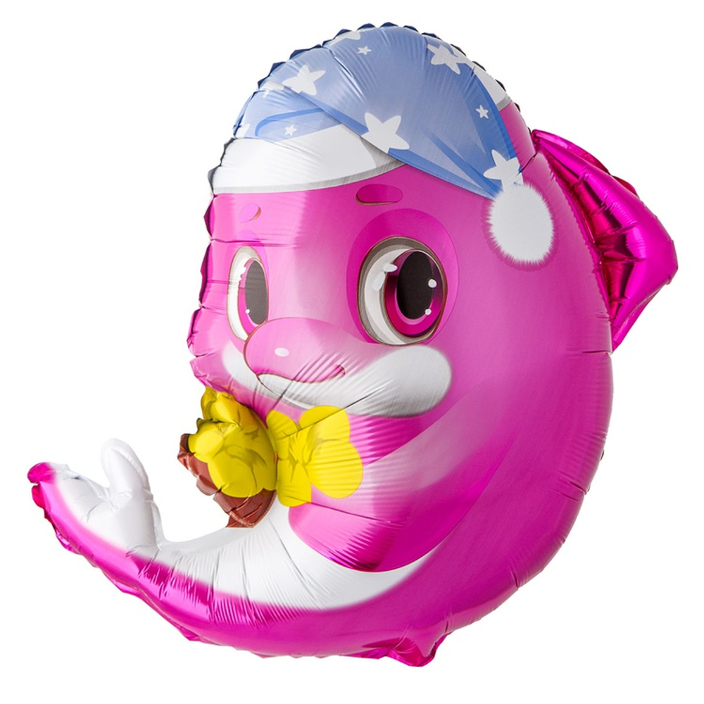 Шар Фольгированный Дельфин малыш розовый (Розовый)