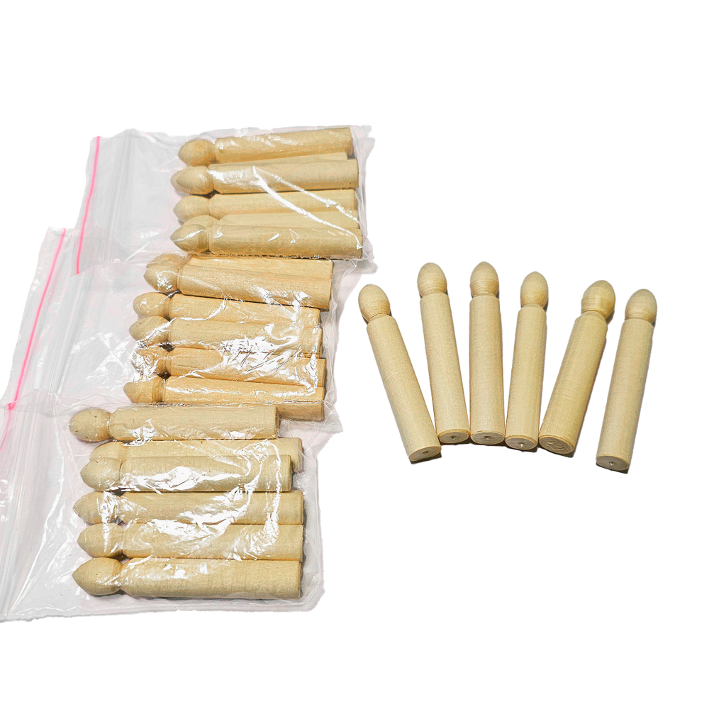 Комплект свеч 55*d9мм 36 штук для кукольного торта, деревянная заготовка