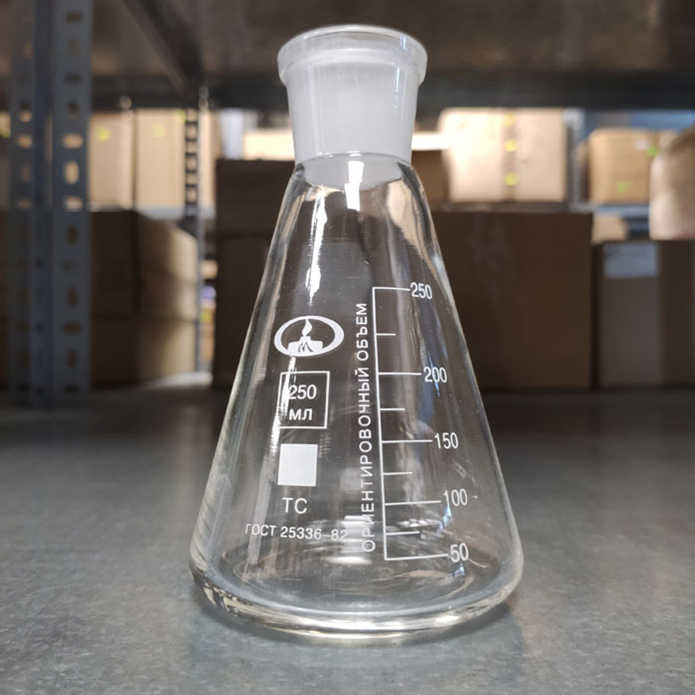 Колба коническая с шлифом, ТС, 250мл 29/32, КН-1 Минимед (10000825), шт.