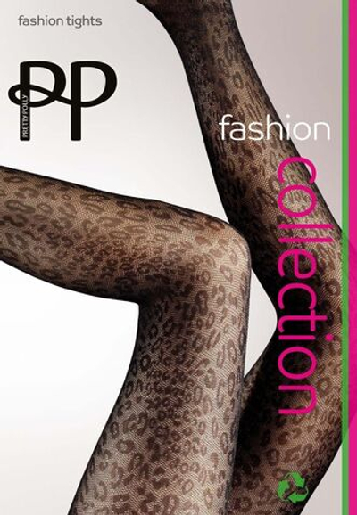 Женственные колготки с леопардовым принтом (Размер: 2 размер) (Цвет: черный)