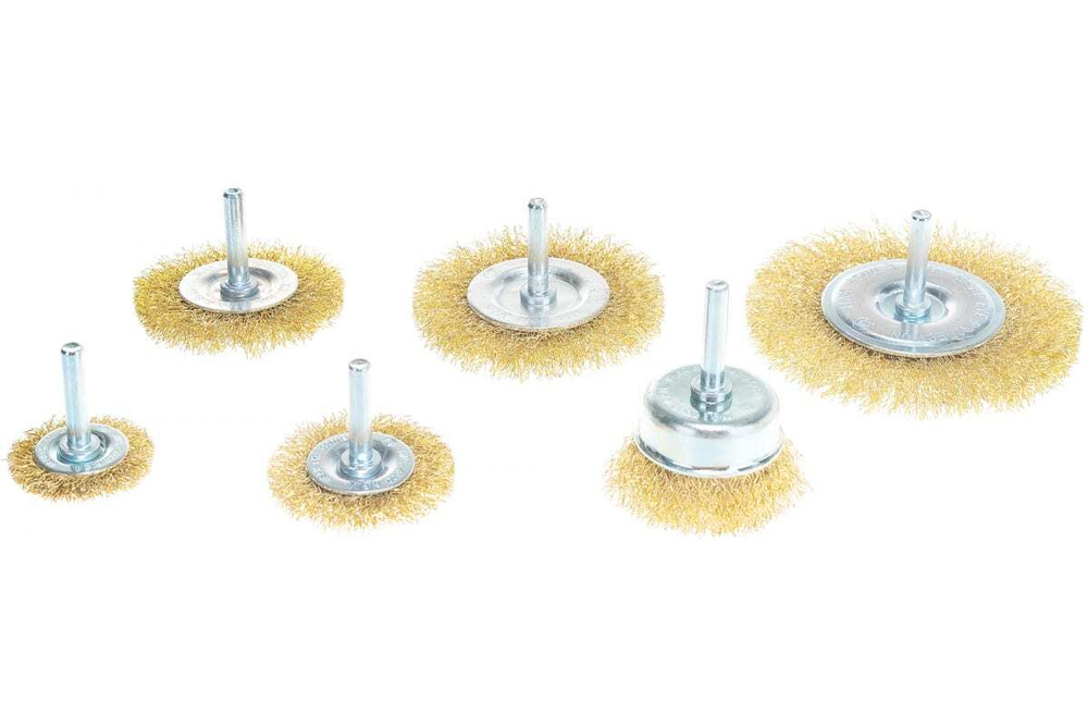 НАБОР ЩЕТОК Д/ДРЕЛИ MATRIX 6ШТ 5 ПЛОСКИХ 40-50-65-75-100ММ 1 ЧАШКА 50ММ 74496