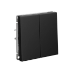 ARTGALLERY 2-клавишный ПЕРЕКЛЮЧАТЕЛЬ, 10АХ, механизм, быстрозажим. клем., КАРБОН