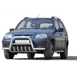 Передок с дополнительной защитой двигателя «Низкий» с усами, Chevrolet Niva (03.2009 -)/Lada Niva (07.2020 -)