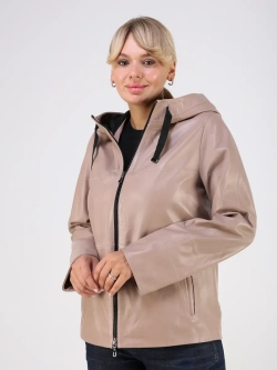 Кожаная куртка демисезонная с капюшоном