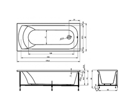 Ванна Bach Европа 180x80 Система 1