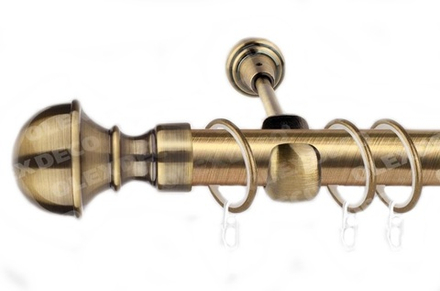 Карниз кованый для штор Бостон d25 однорядный, цвет антик