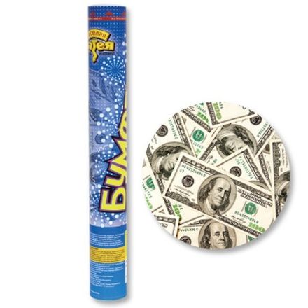 Пневмохлопушка "Дождь из Долларов" 40 см