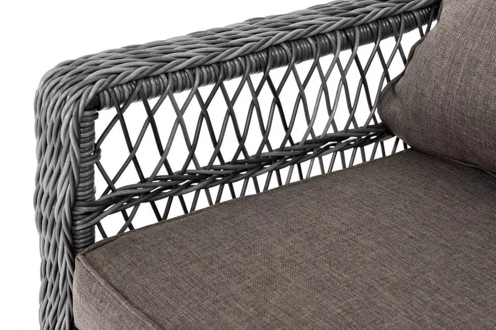 "Гранд Латте" диван трехместный из искусственного ротанга, цвет графит